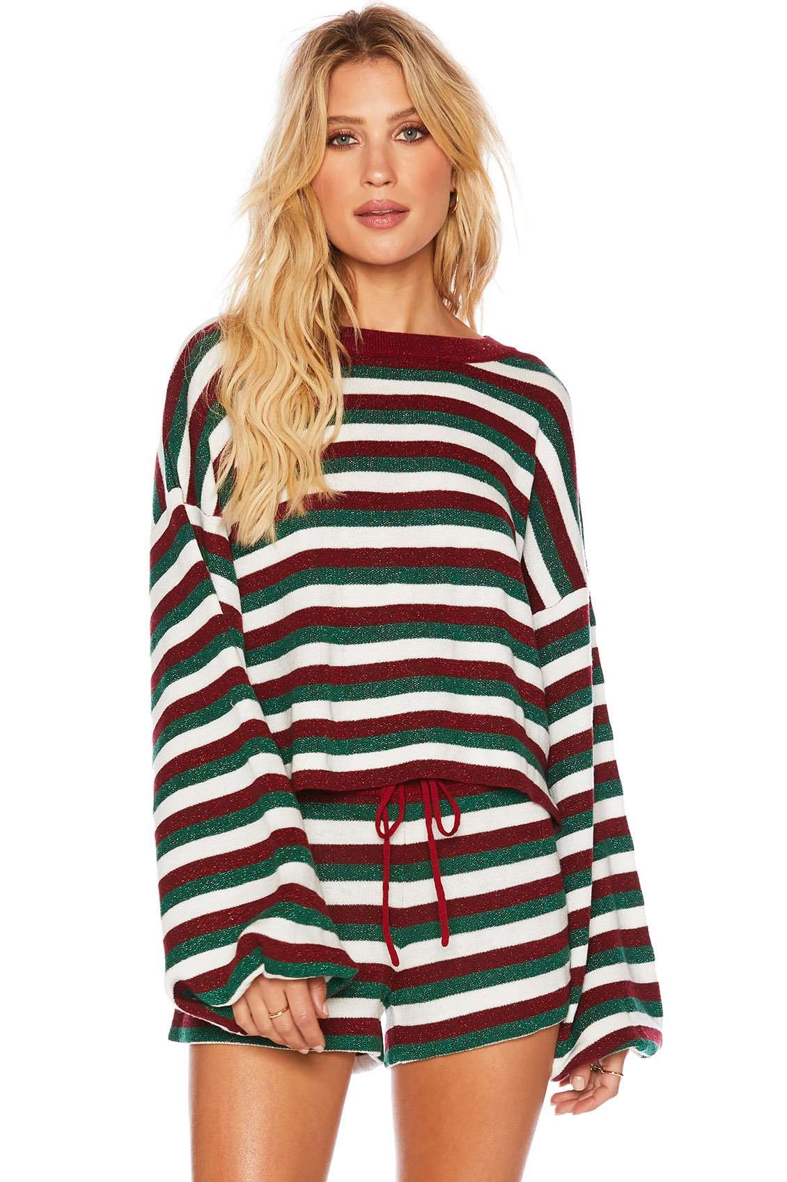Beach Riot Ava Sweater Festive Stripe