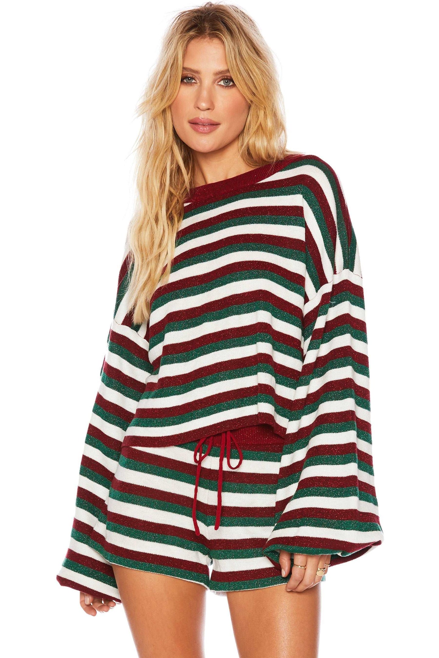 Beach Riot Ava Sweater Festive Stripe