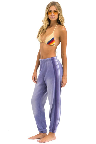 Aviator Nation 5 Stripe Sweatpant Faded Grape