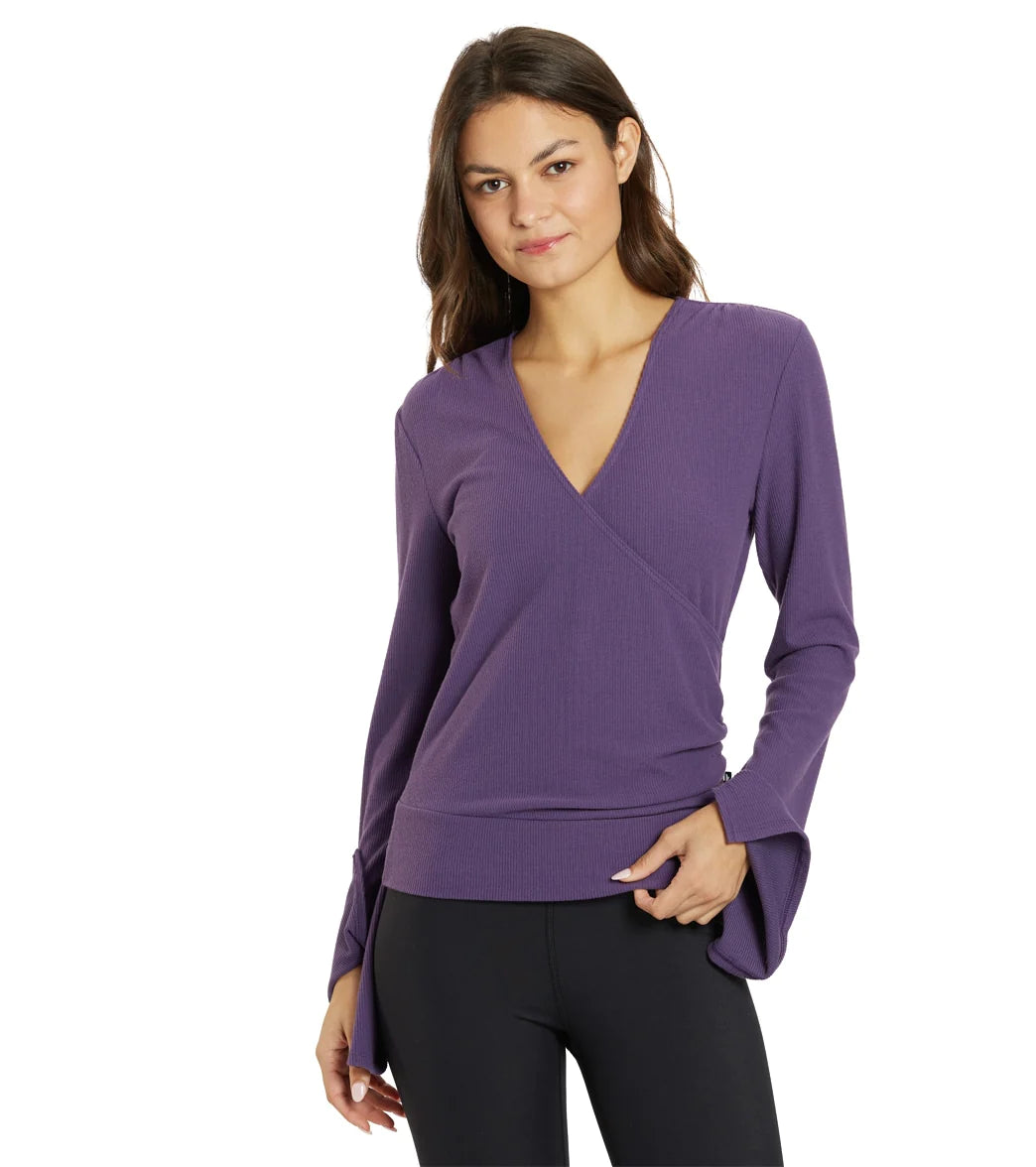 THRIVE SOCIÉTÉ Pleated Wrap Pullover Loganberry