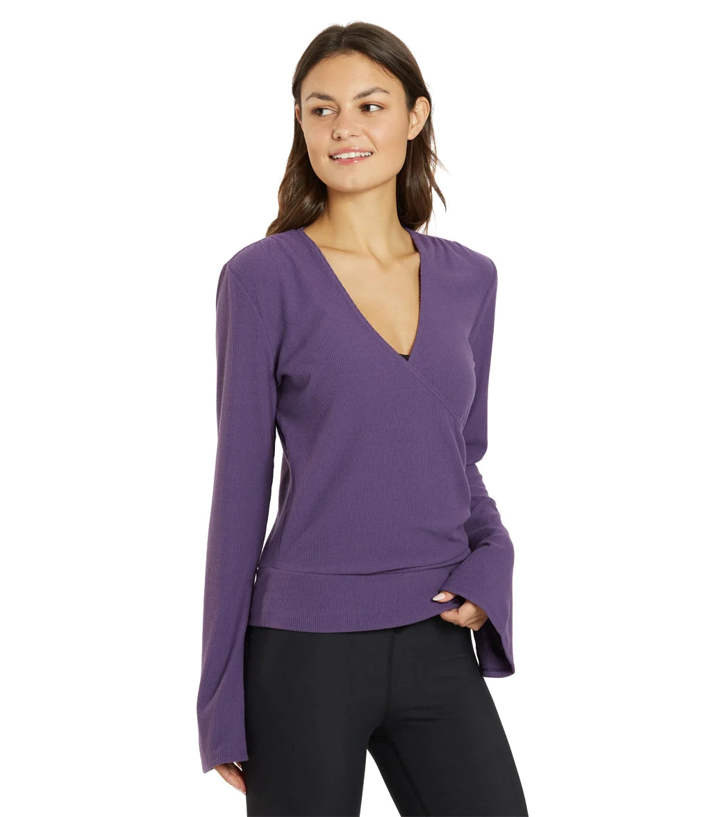 THRIVE SOCIÉTÉ Pleated Wrap Pullover Loganberry