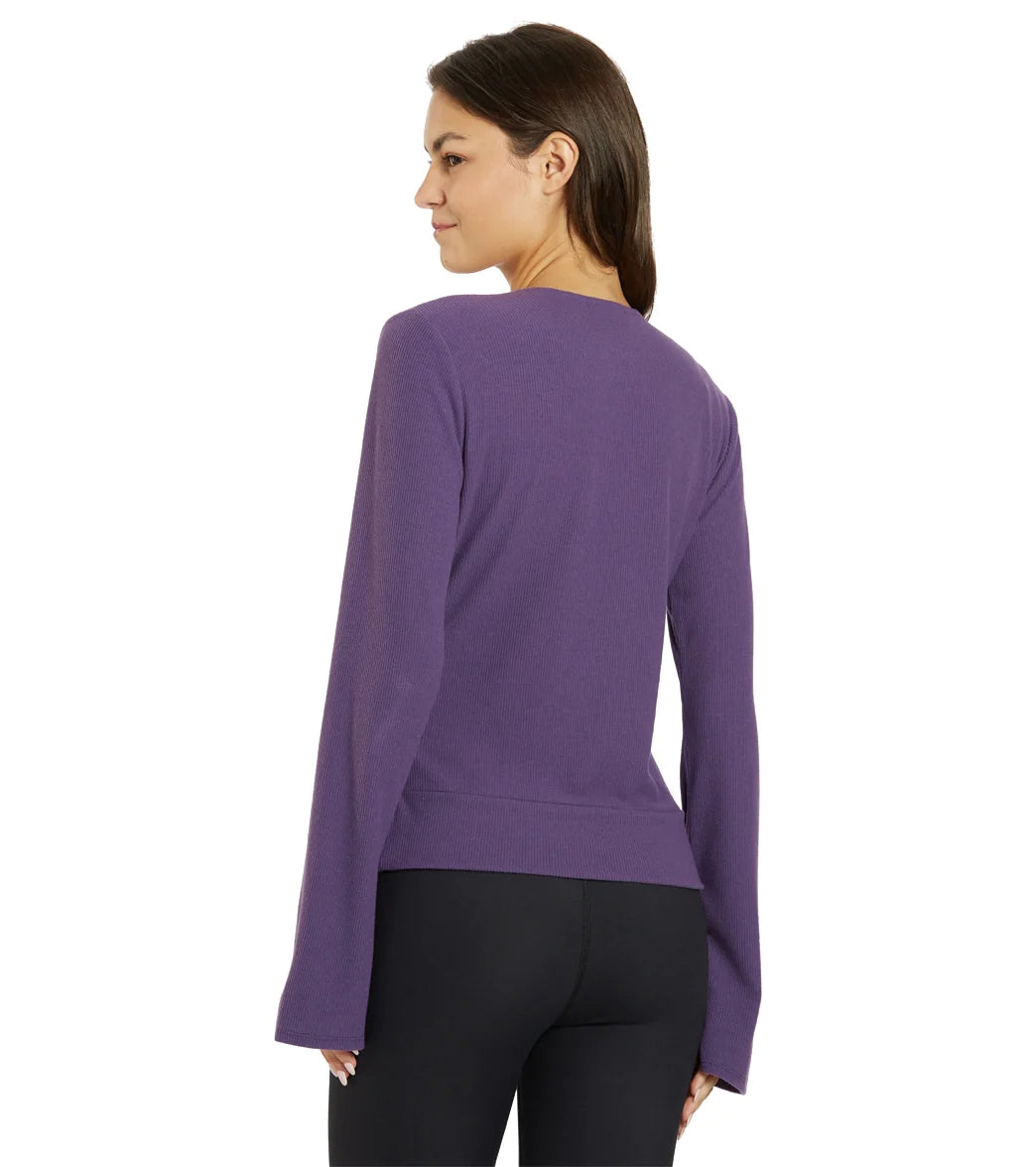 THRIVE SOCIÉTÉ Pleated Wrap Pullover Loganberry
