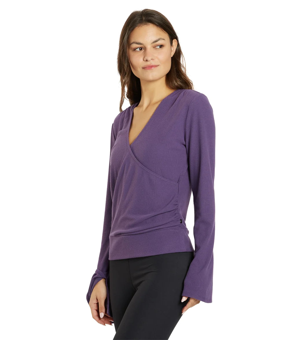 THRIVE SOCIÉTÉ Pleated Wrap Pullover Loganberry