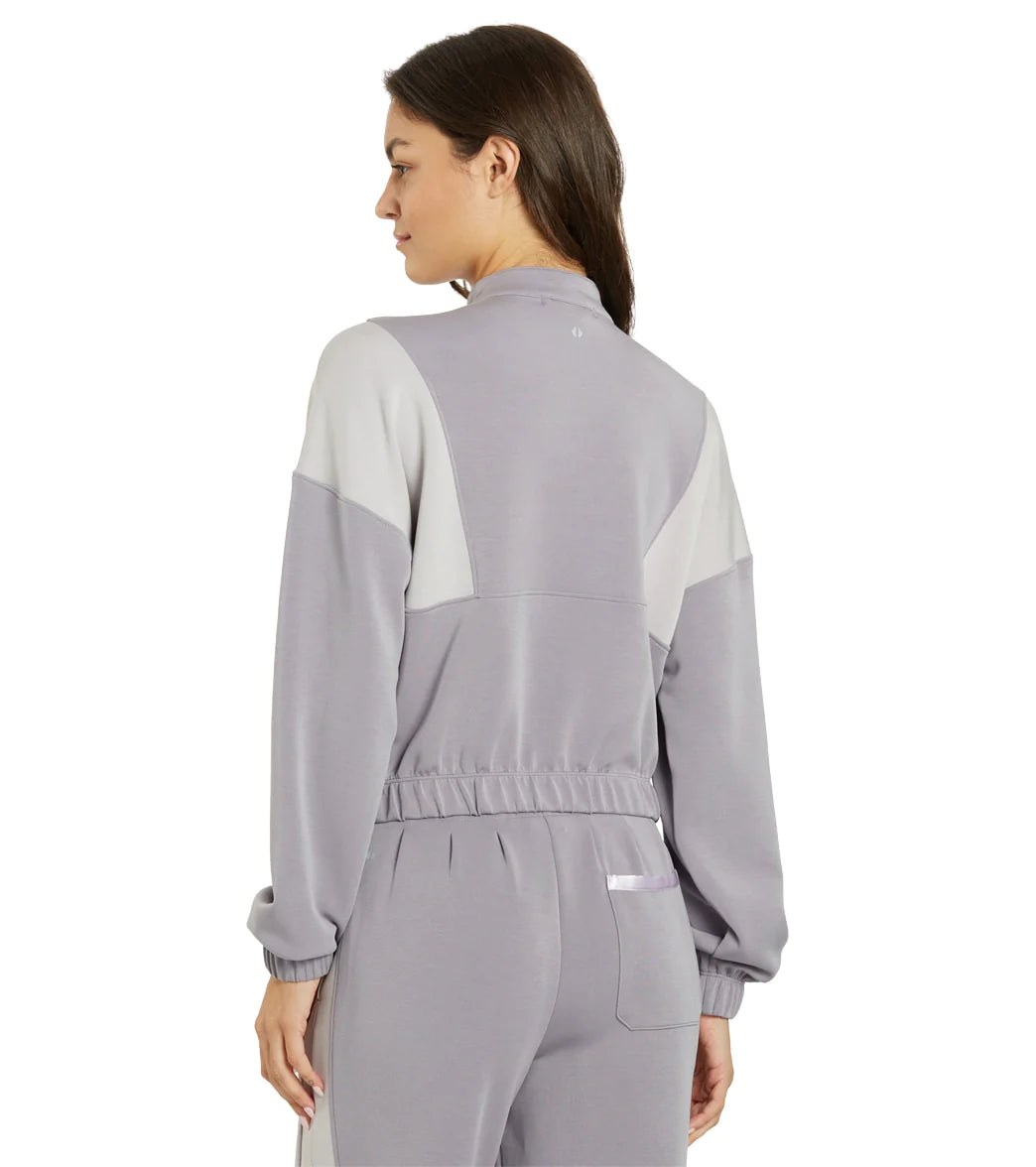 THRIVE SOCIETE Blocked Half Zip Pullover Iris