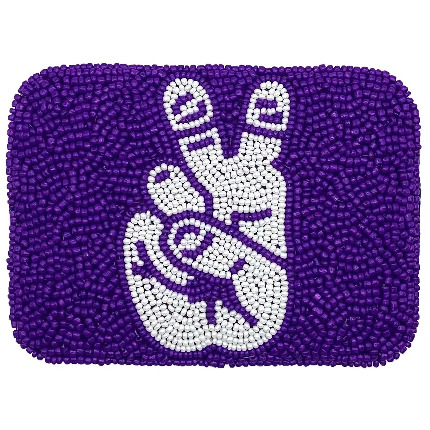 Horned Frogs Hand Beaded Card Holder