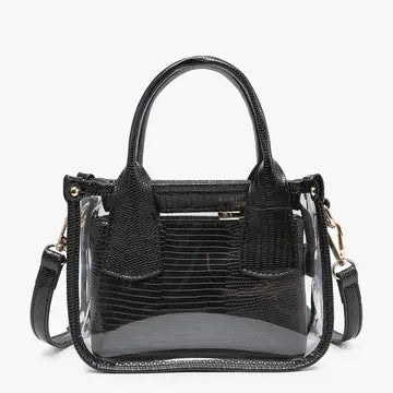 Stacy Clear Satchel With Inner Bag - Black