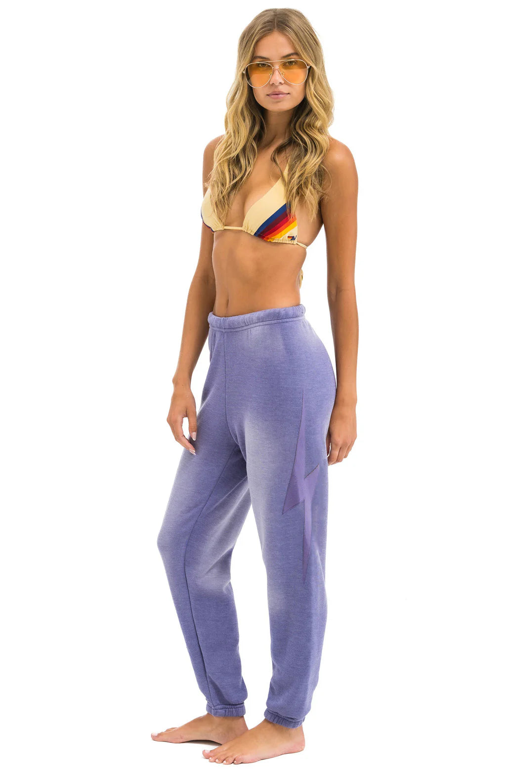 Aviator nation Bolt Stitch Sweatpants - Faded Grape