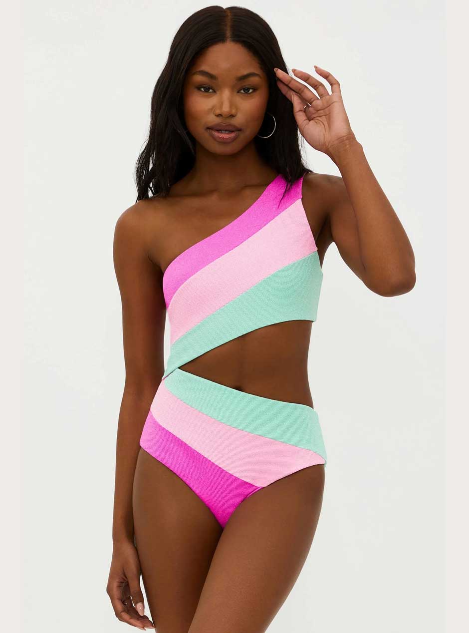 Beach Riot Women's Joyce One Piece Swimsuit - Blossom Colorblock Scrunch Multi
