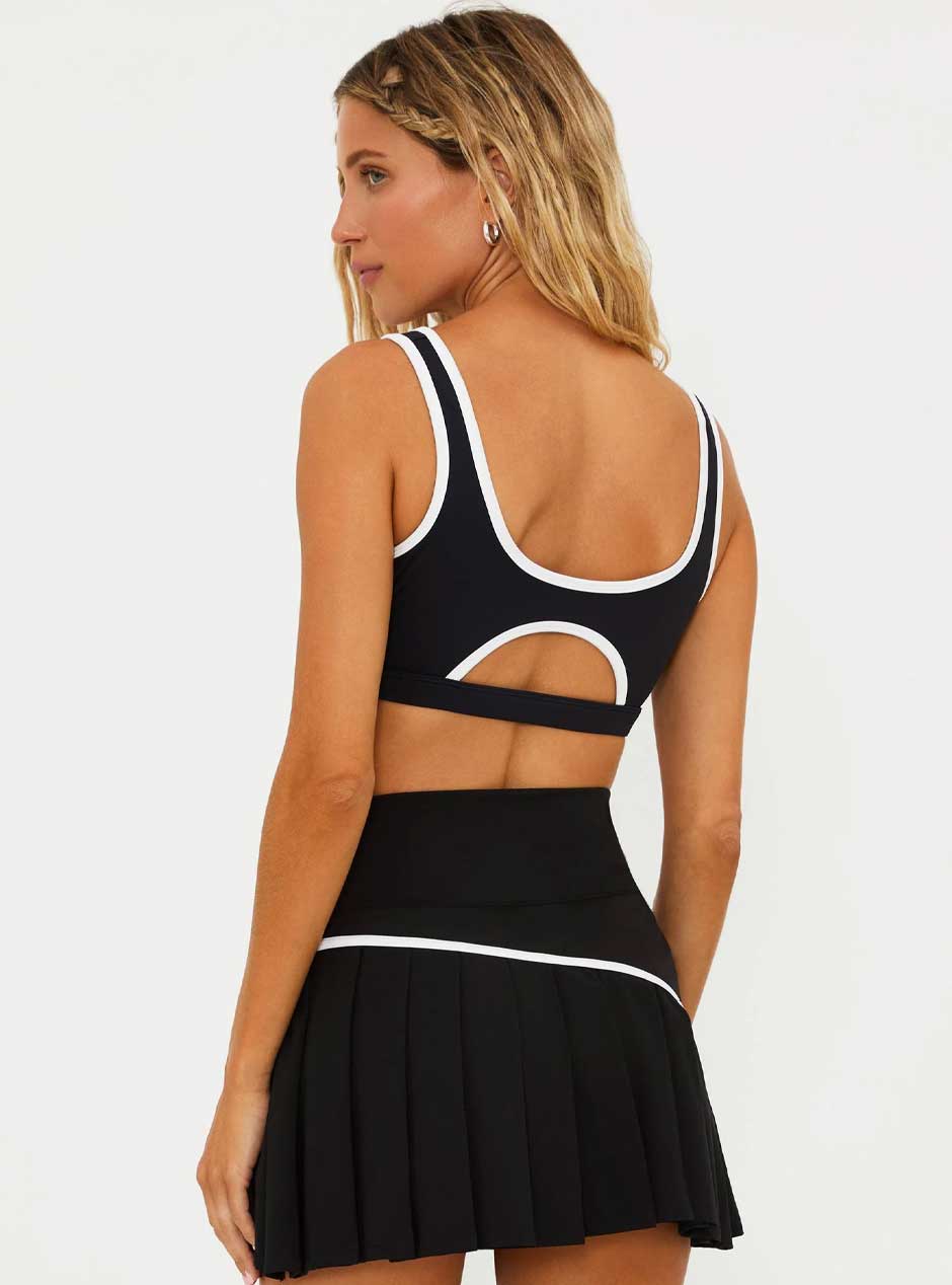 Beach Riot Women's Olympia Sports Bra Top - Black & White