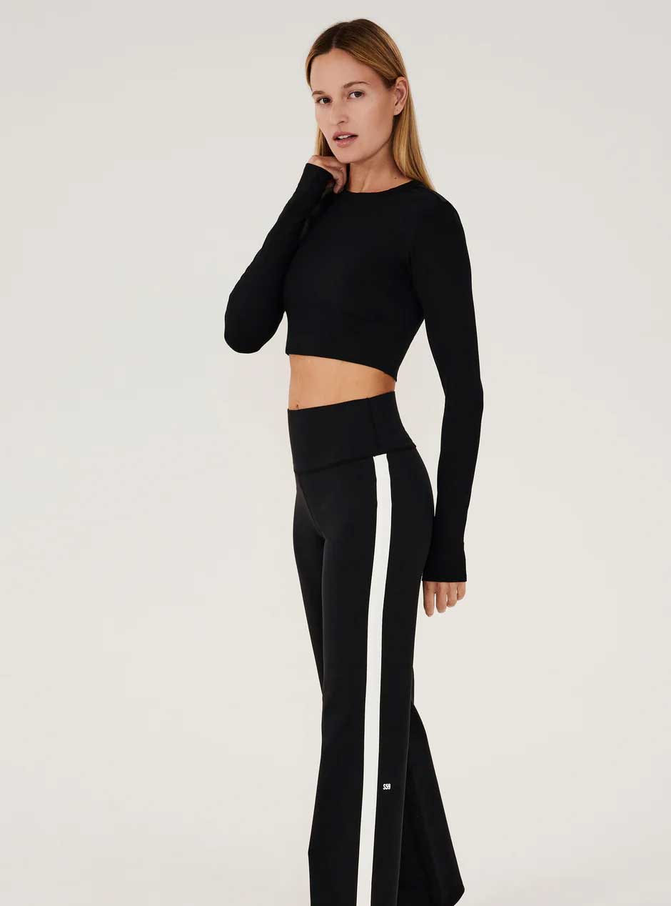 Splits59 Women's Louise Rib Long Sleeve Crop Top