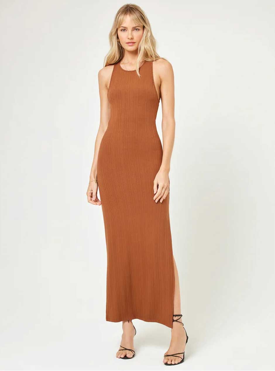L*Space Women's Francesca Maxi Dress - Coffee Brown Move Athleisure L*Space Women's Francesca Maxi Dress - Coffee Brown Move Athleisure