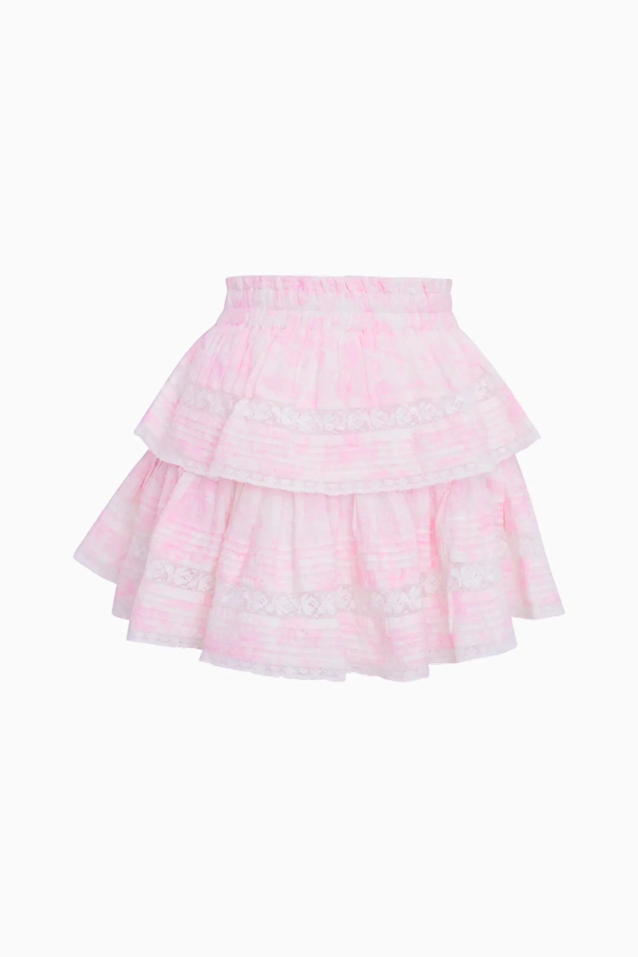 LoveShackFancy Ruffle Mini Toile Print Skirt