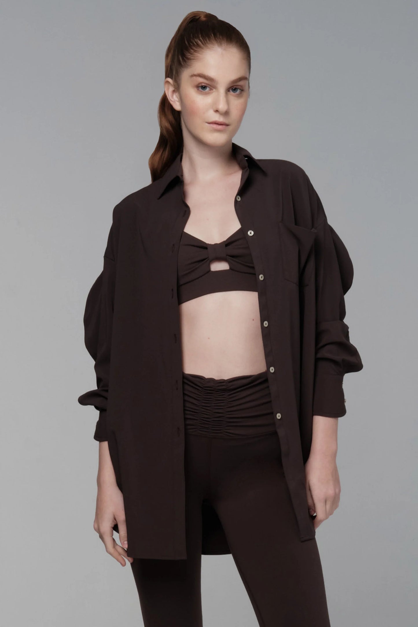 925fit Chez-Mise Shirt Coffee or Black