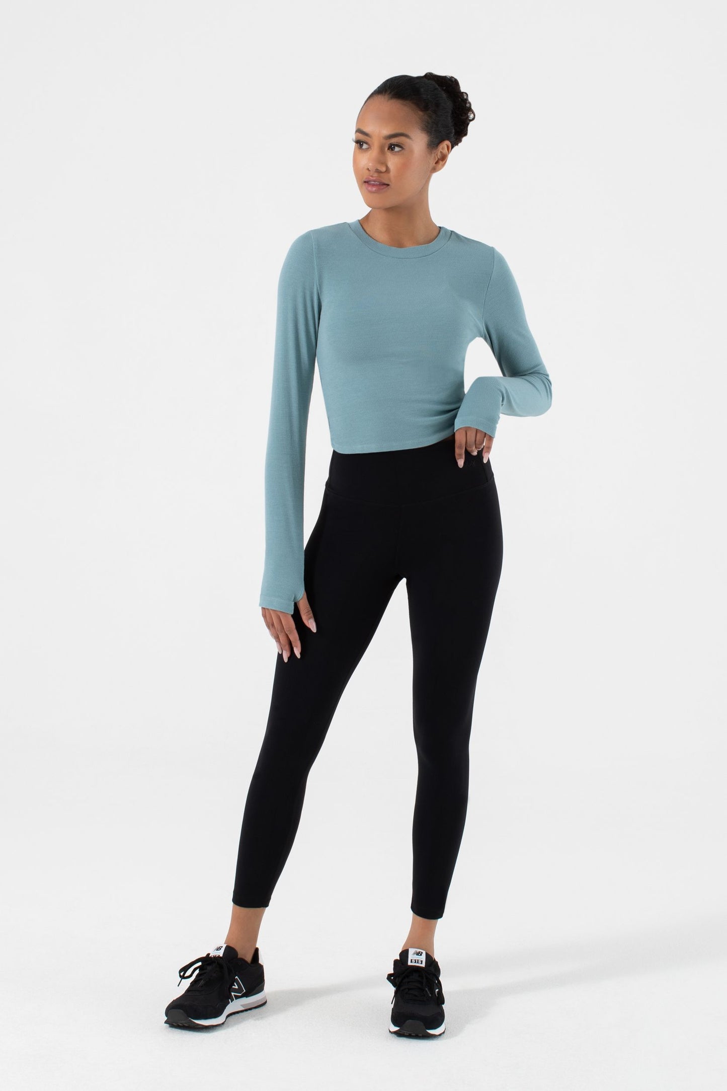 NUX Active Acacia Twist Back Long Sleeve Dark Turquoise