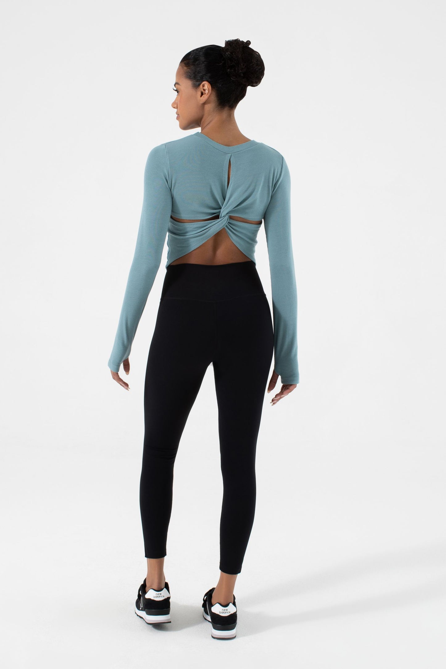 NUX Active Acacia Twist Back Long Sleeve Dark Turquoise