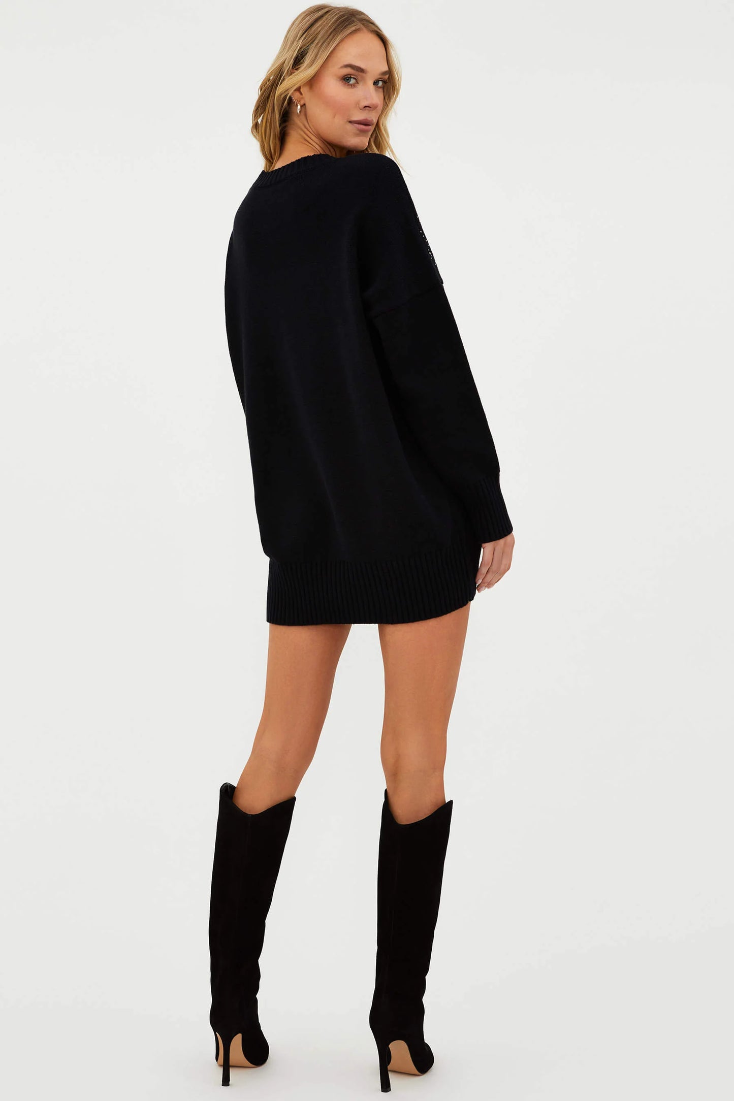 Beach Riot Vivienne Dress Blizzard Fairisle Black