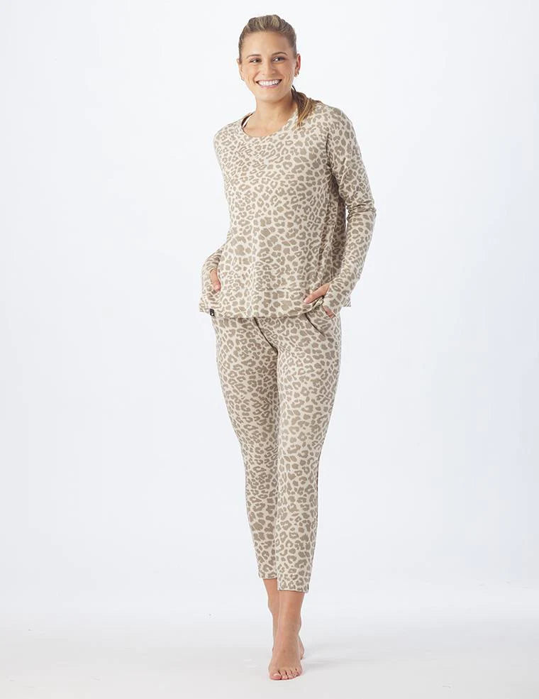 Glyder Lounge Long Sleeve Oatmilk Leopard