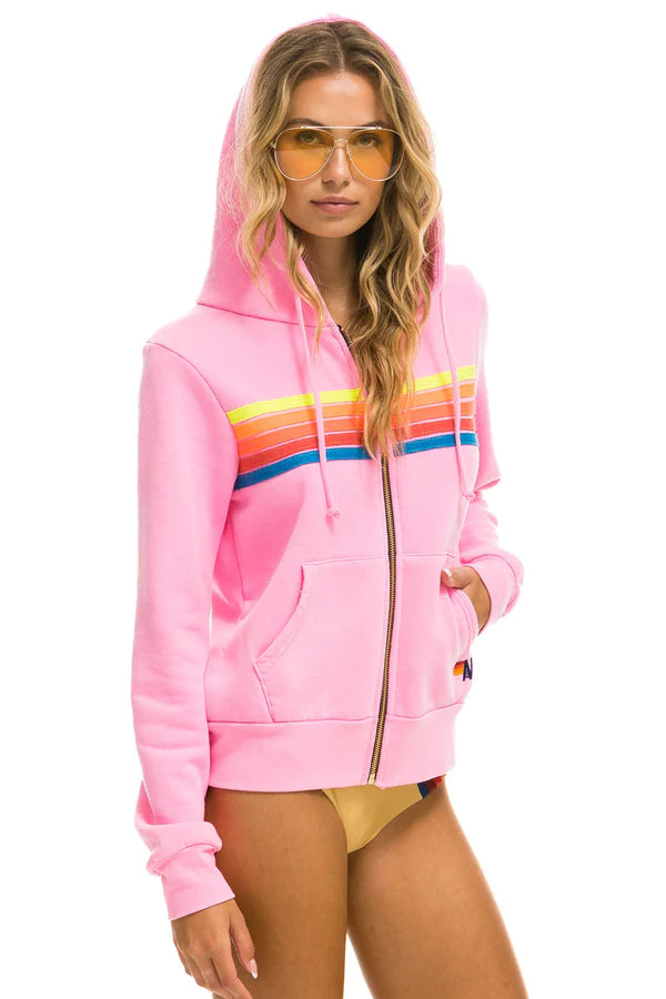 Aviator Nation 5 Stripe Neon Pink/ Neon Rainbow
