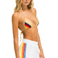 Aviator Nation 5 Stripe Women's Lounger Short White/Neon Rainbow