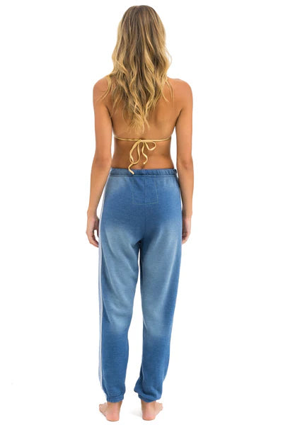 Aviator Nation 5 STRIPE SWEATPANTS - FADED WATER