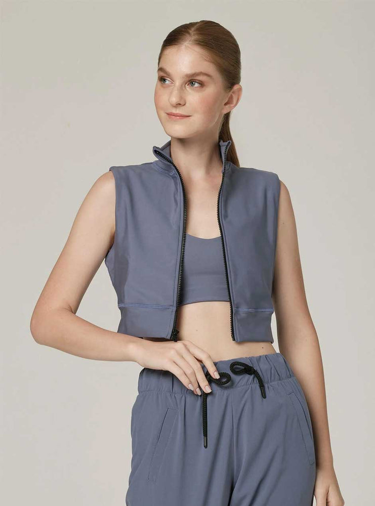 
                  
                    925 Fit Women's Short Temper Cropped Zip Vest - Blu-S Steel Blue
                  
                