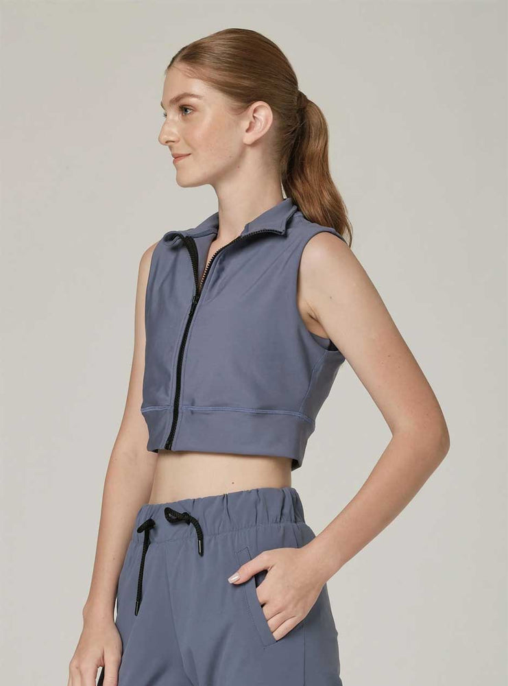 
                  
                    925 Fit Women's Short Temper Cropped Zip Vest - Blu-S Steel Blue
                  
                