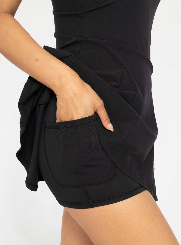 
                  
                    Mono B Women's Criss-Cross Square Neckline Mini Dress - Black
                  
                