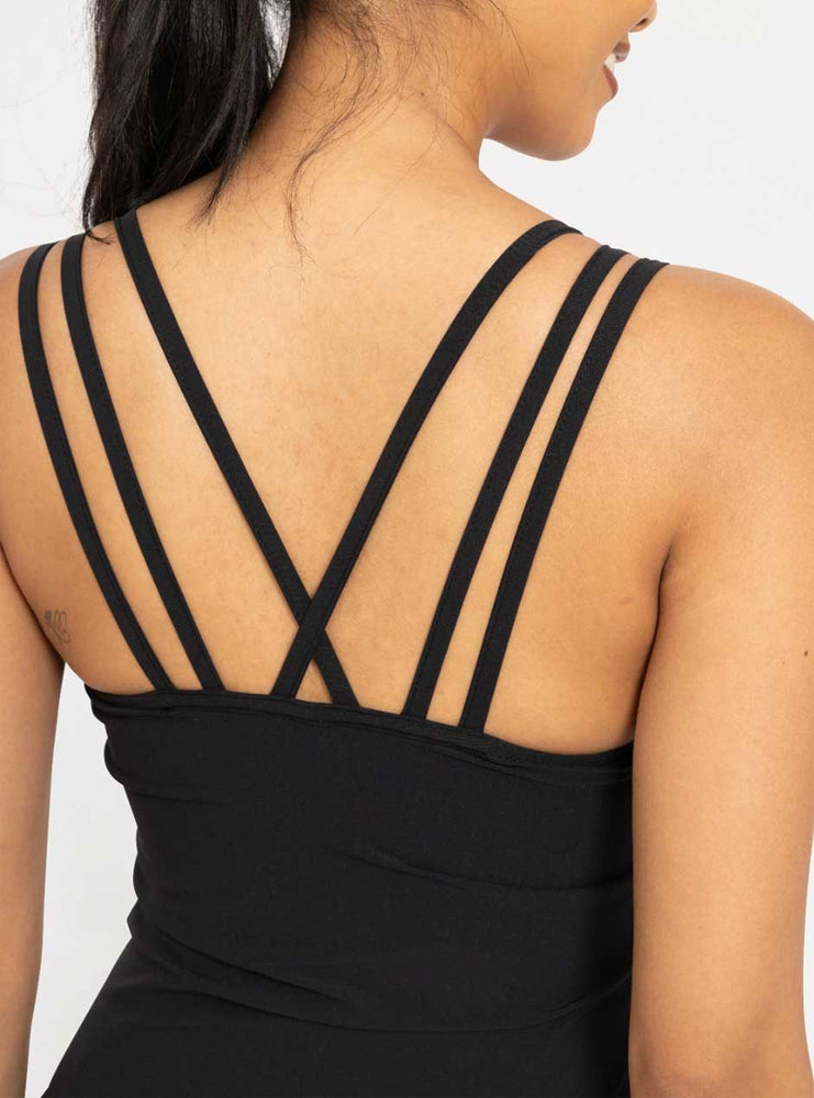 
                  
                    Mono B Women's Criss-Cross Square Neckline Mini Dress - Black
                  
                