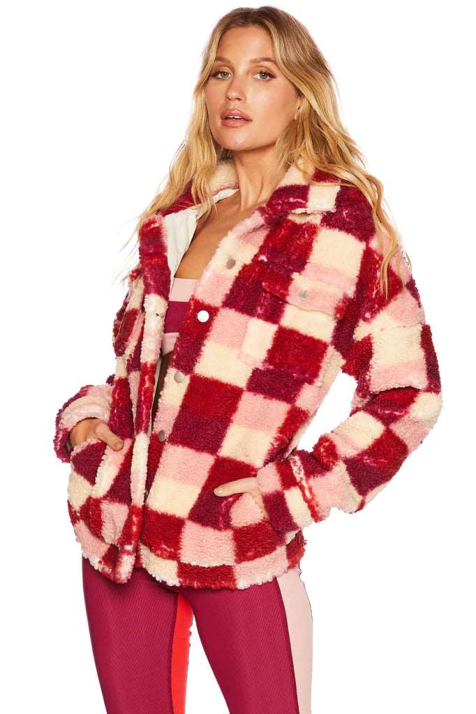 Beach Riot Laurie Jacket Sangria Check
