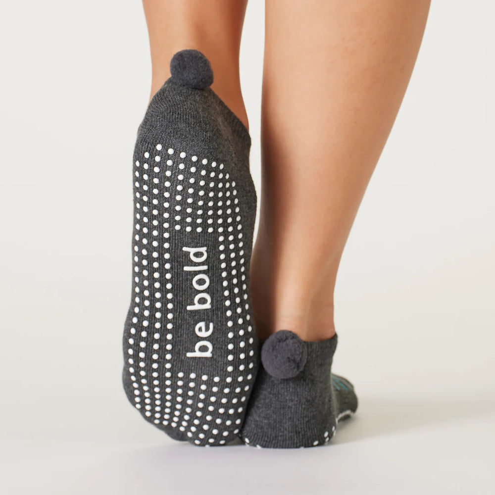 
                  
                    Sticky Be Socks Women's Be Bold Pom Pom Non Slip Grip Socks - Grey
                  
                