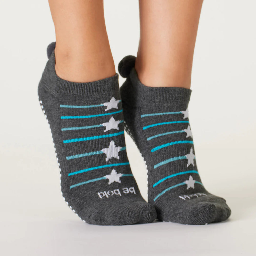
                  
                    Sticky Be Socks Women's Be Bold Pom Pom Non Slip Grip Socks - Grey
                  
                