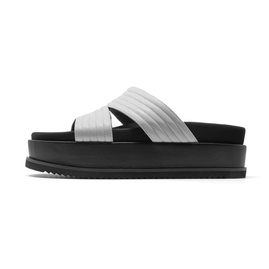 Roam Crescent Platform Sandals White