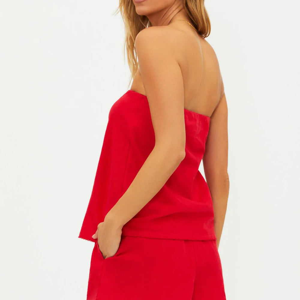 Beach Riot Birkley Short Red Linen