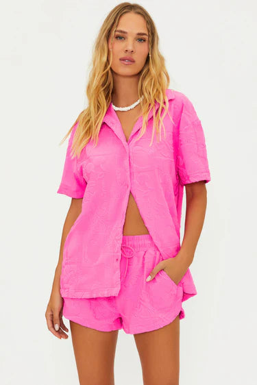 Beach Riot Kiara Short Strawberry Stand Terry