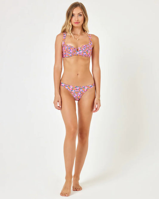 L*Space Printed Camellia Bikini Top Positively Poppies
