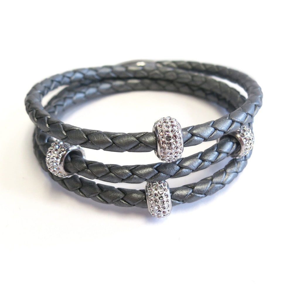 
                  
                    Liza Schwartz Sobe Bedazzle Triple Wrap Braided Leather Bracelets
                  
                