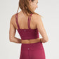THRIVE SOCIETE Strappy Square Neck Bra Sangria