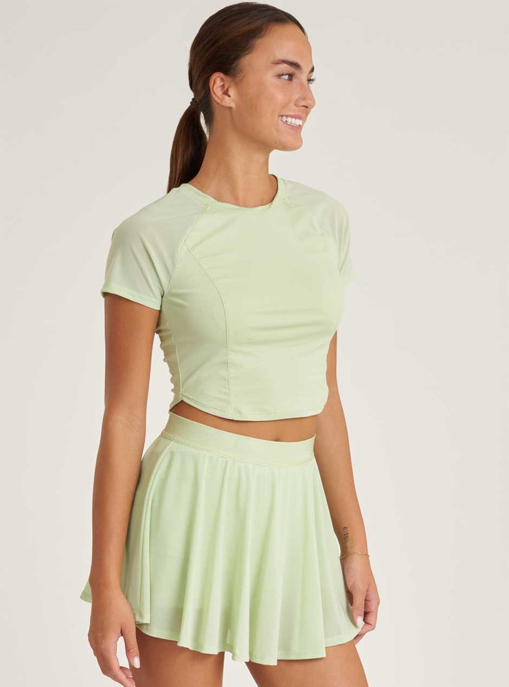 
                  
                    Thrive Société Women's Mesh Performance Cropped Tee - Matcha Green
                  
                