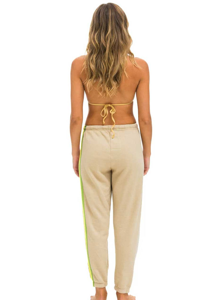 
                  
                    Aviator Nation Women's 5 Stripe Sweatpants - Sand Tan Pink Green
                  
                