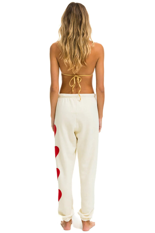 Aviator Nation Heart Stitch 4 Sweatpants Vintage White