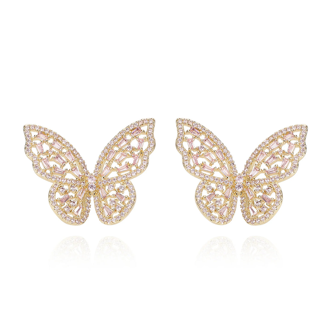 Vintage Havana Melanie 18K Gold Plated Butterfly Earrings Gold/Pink