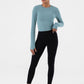 NUX Active Acacia Twist Back Long Sleeve Dark Turquoise