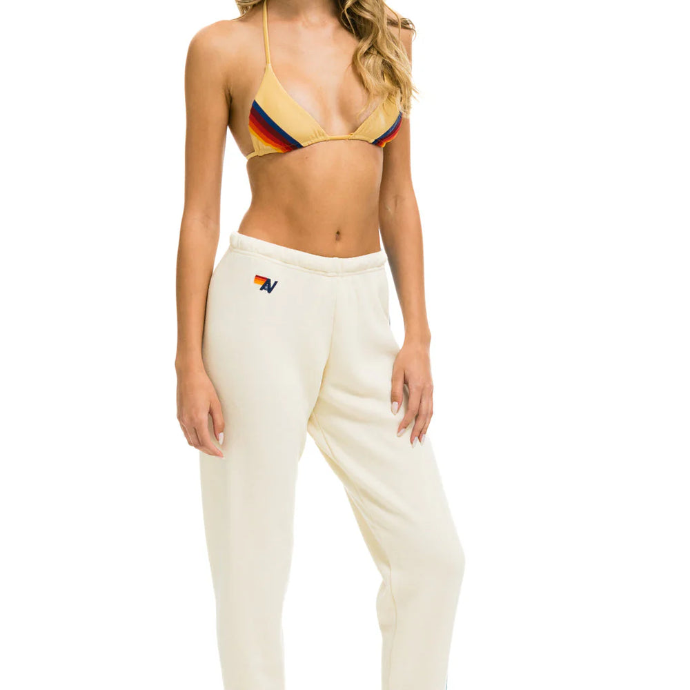 Aviator Nation 5 Stripe Sweatpants Vintage White // Blue