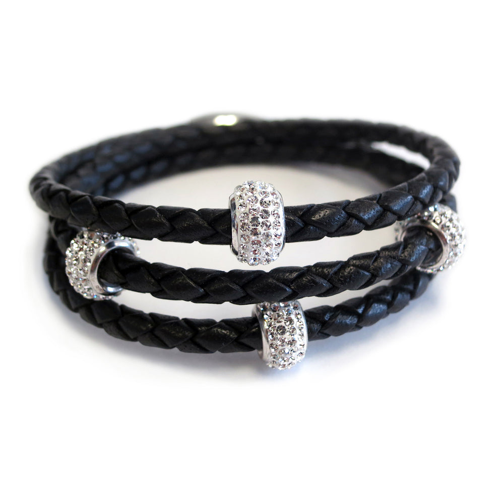 
                  
                    Liza Schwartz Sobe Bedazzle Triple Wrap Braided Leather Bracelets
                  
                