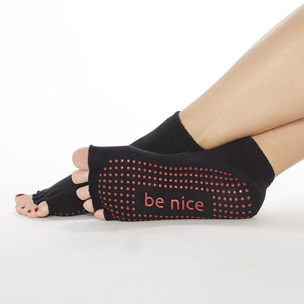 
                  
                    Sticky Be Socks Women's Be Naughty Be Nice Half Toe Non Slip Grip Socks - Black
                  
                