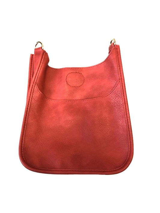 Ah-Dorned Red Vegan Leather Messenger Bag-
