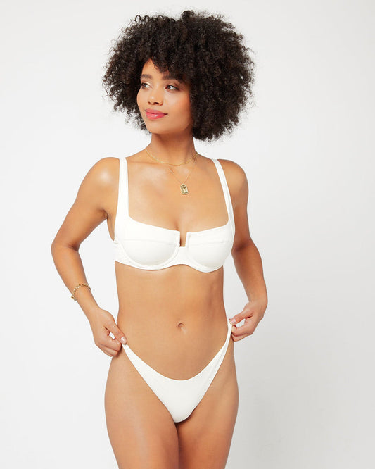 L*SPACE Camellia Bikini Top - Cream
