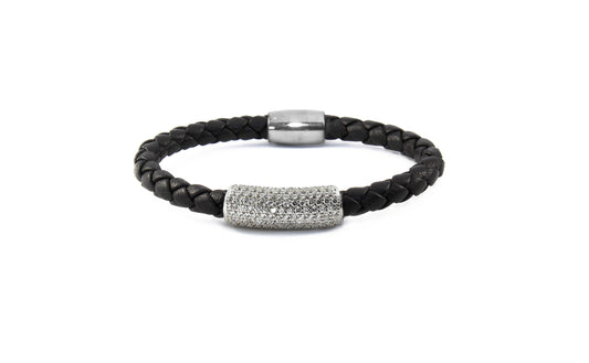 Single Metallic Bedazzle Nappa Leather Bracelet - Liza Schwartz