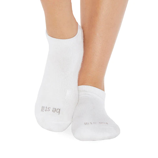 StickyBe Socks : Be Still Grip Socks (White/Grey)
