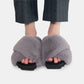 ROAM  Cloud Slippers Lavender Grey Fur Slippers